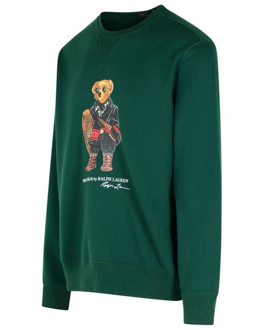 Polo Ralph Lauren Green 'Polo Bear' Cotton Blend Sweatshirt for men