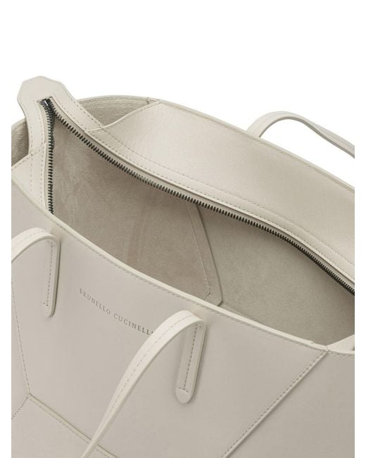 Brunello Cucinelli White Bc Duo Large Shoulder Bag