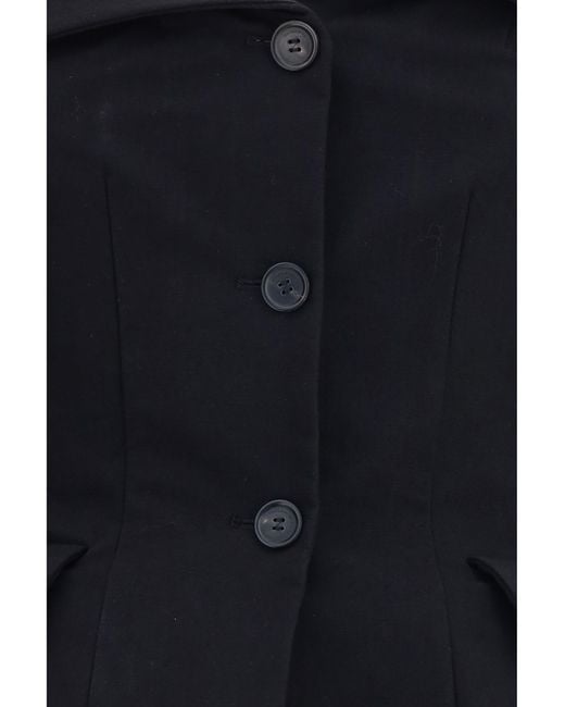 Magda Butrym Black Cotton Bustier Corset Top