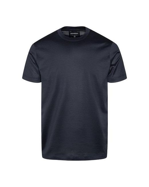 Emporio Armani Blue Tencel Blend Jersey T-Shirt for men