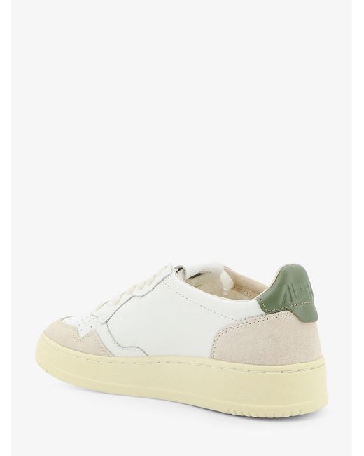 Autry Natural Medalist Low Leather Sneakers With Side Logo