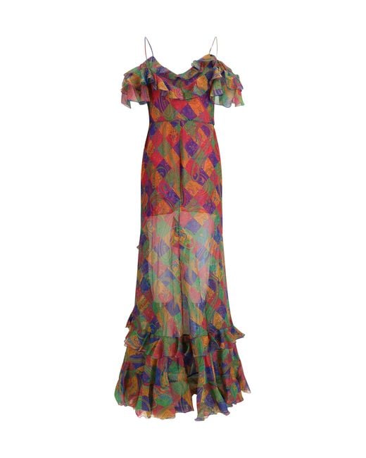 Etro Multicolor Long Silk Dress