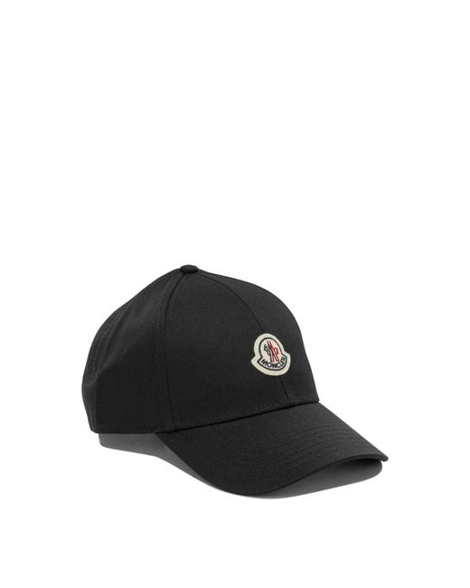 Moncler Black Baseball Cap With Logo for men