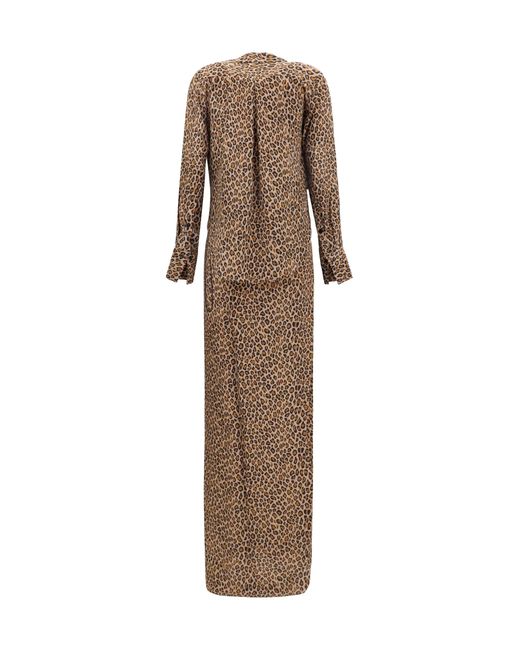 Sa Su Phi Natural Leopard-Print Crêpe De Chine Maxi Dress Leopard