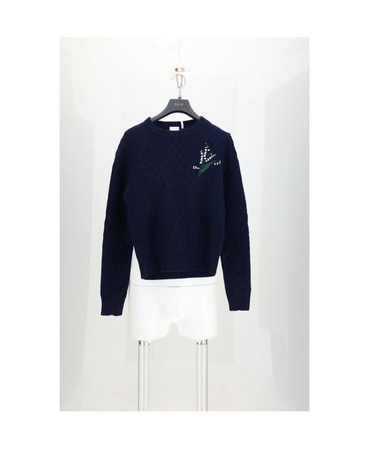 Dior Blue Cable Knit Sweater