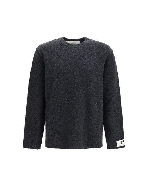 Golden Goose Deluxe Brand Blue Crew Neck Wool Sweater for men