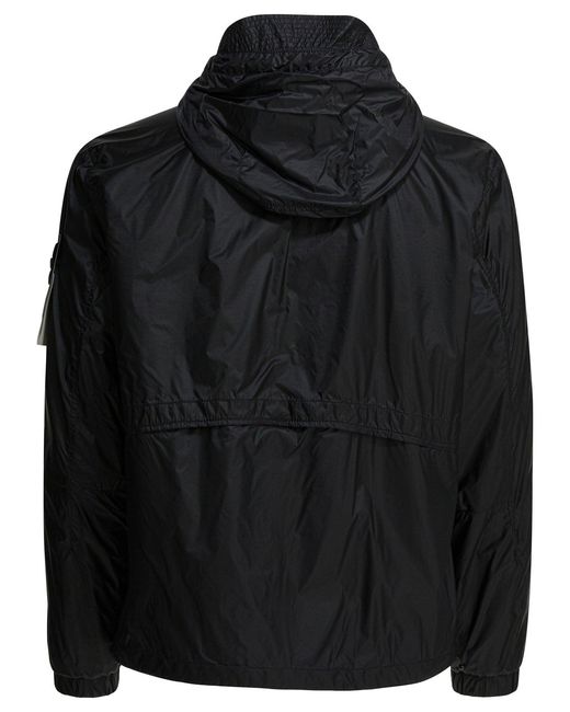 Stone Island Black Hooded Waterproof Jacket for men