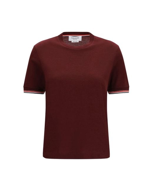 Thom Browne Red Wool-Blend T-Shirt
