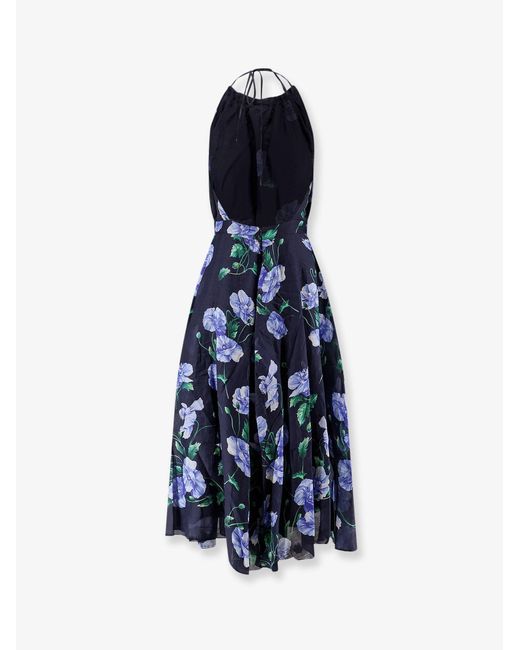 Lavi Blue Dress Plumeria Ramie