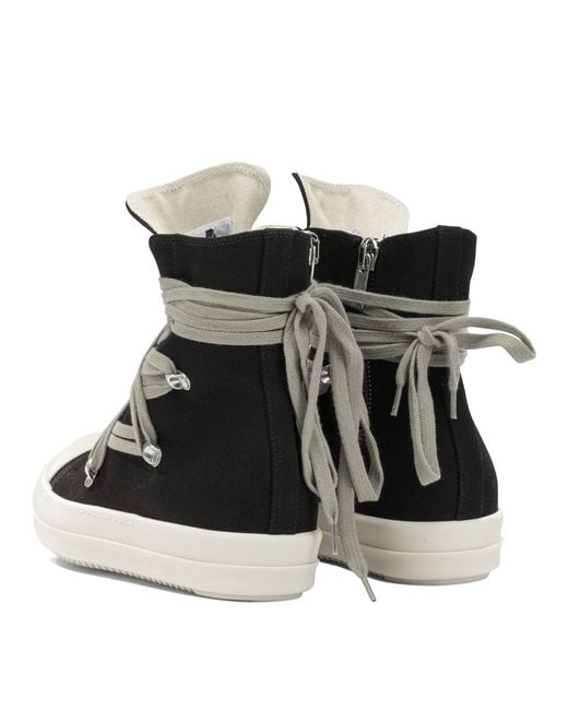 Rick Owens Black "Megalace" High-Top Sneakers