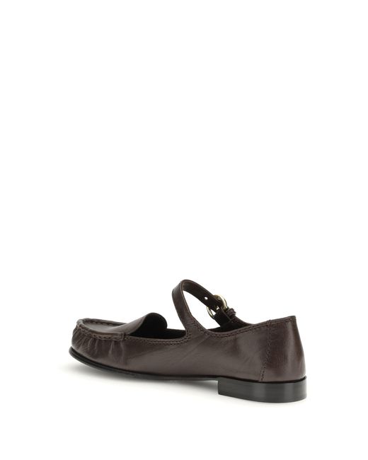 Miu Miu White Buckled Leather Loafers