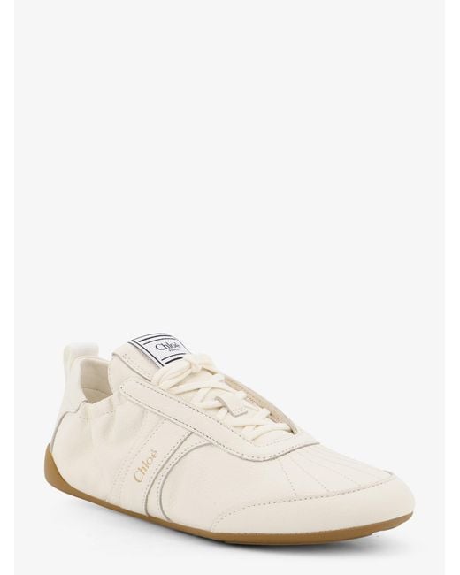 Chloé White Kick Leather Sneakers With Side Logo