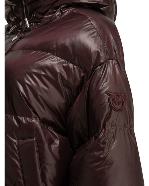 Pinko Brown Nylon Jacket Bordeaux