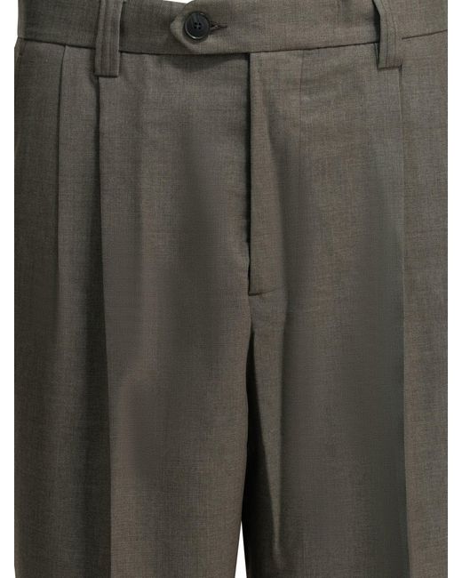 mfpen Gray Tailored Wool Pants for men