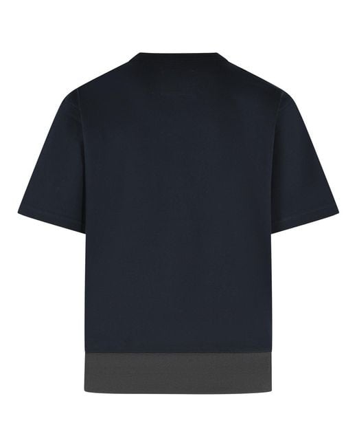 Sacai Blue Cotton T-Shirt for men
