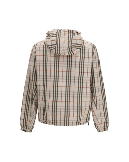 Burberry Natural Reversible Check Hooded Jacket for men