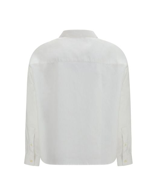 Deperlu White Bianca Cotton And Linen Blend Shirt Bianco
