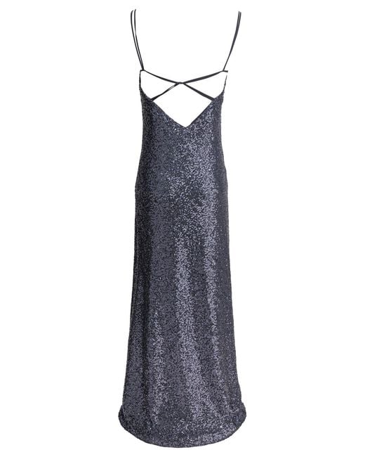 Semler Blue Long Sequined Dress Dresses