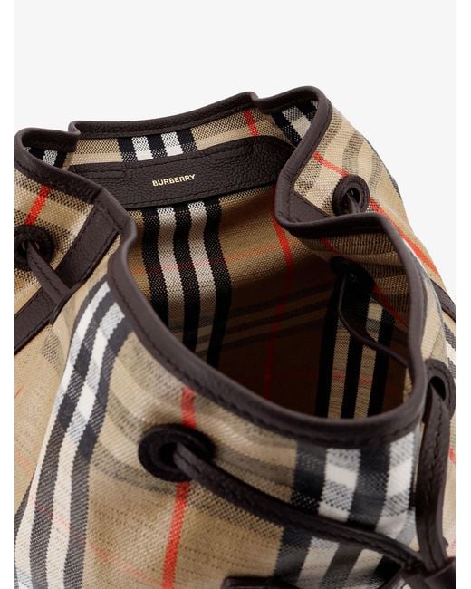 Burberry Natural Highlands Coated Canvas Backpack With Front Logo for men