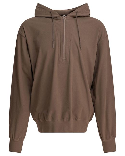 DAIWA PIER 39 Brown Half Zipper Hoodie for men