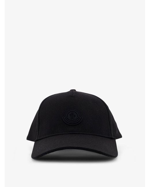 Moncler Black Cotton Hat for men