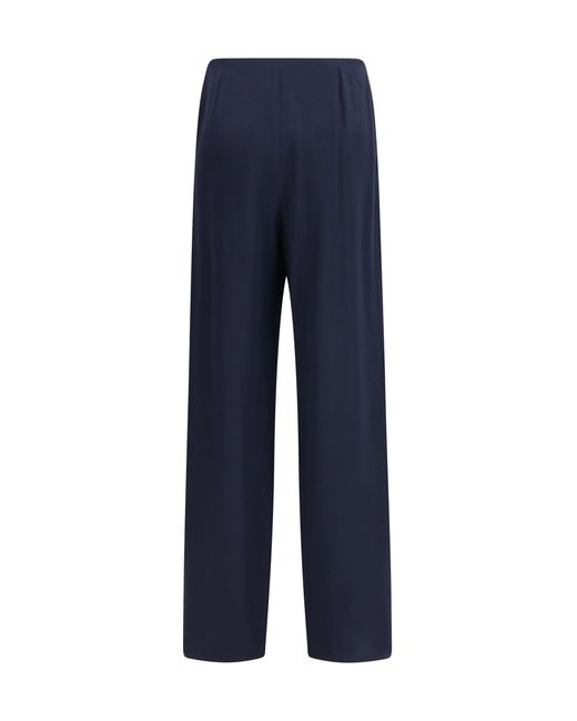 Max Mara Pure Blue Palude Wide-Leg Pants Blu Marino