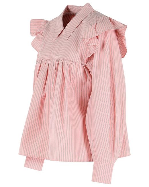 Ganni Pink Cotton Blouse