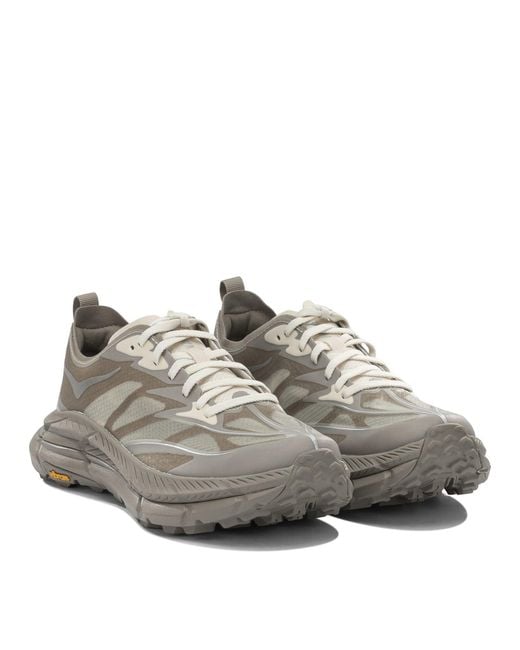Hoka One One Gray Mafate Speed 4 Lite Low-Top Nylon Sneakers