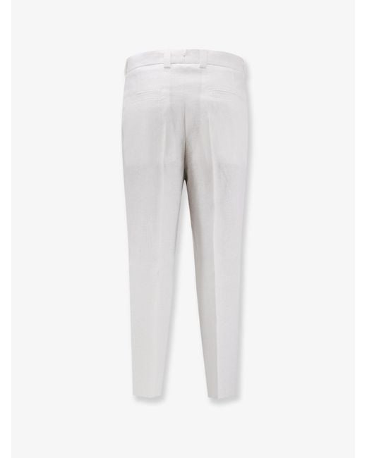 Boss White Port Linen Trousers for men