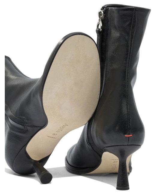 Aeyde Black "Dorothy 65Mm" Zippered Ankle Boots