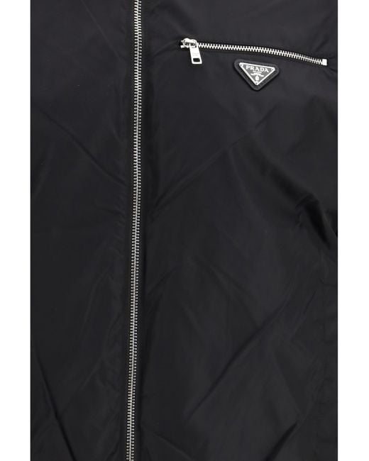 Prada Blue Reversible Wool And Re-Nylon Jacket for men