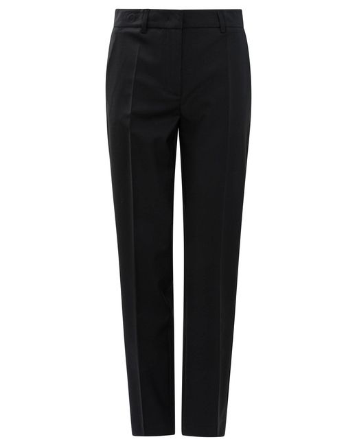 Semler Black Slim Fit Wool Pants for men