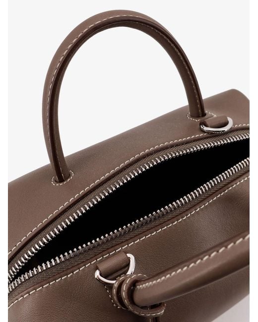 Max Mara Brown Holdalls Leather Handbag
