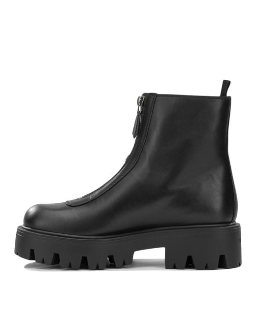 Prada Black Leather Ankle Boots