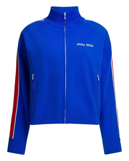 Miu Miu Blue Zipper Sweatshirt