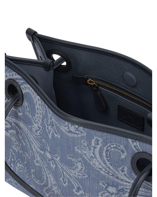 Etro Blue "Shopping Eyes" Medium Shoulder Bag