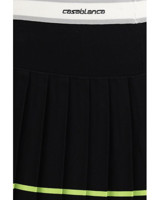 Casablanca Black Striped Pleated Skirt