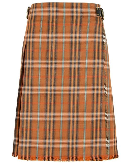 Burberry Brown 'Ginger' Wool Kilt