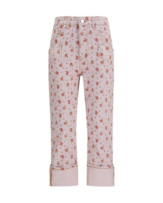Ganni Pink Printed Capri Pants