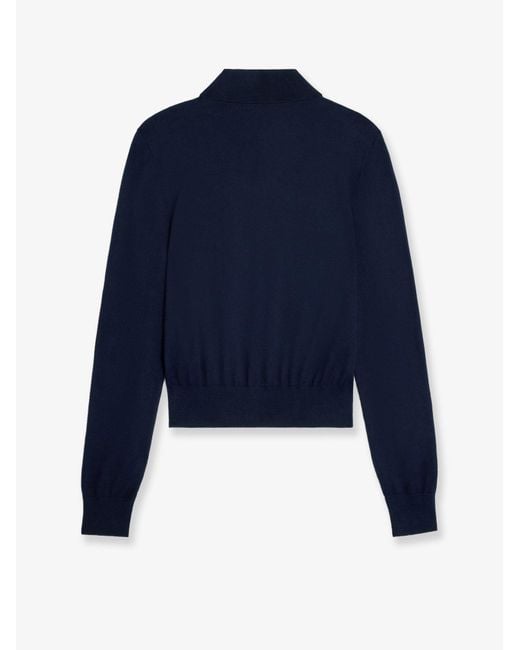Céline Blue Cotton Polo Sweater