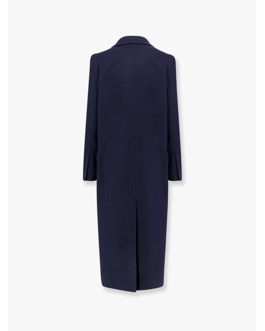 Max Mara Blue Albania 1234 Sfilata Virgin Wool And Cashmere Coat
