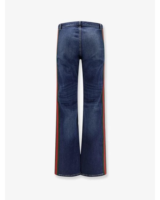 Gucci Blue Jeans With Web Details for men