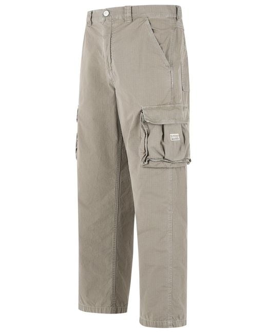 ERL White Cotton Cargo Pants for men