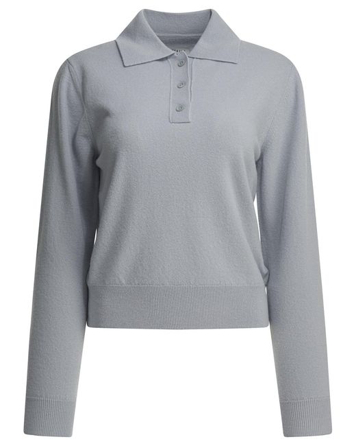 Maison Margiela Gray Virgin Wool Polo Sweater