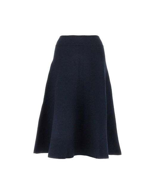 Frankie Shop Blue 'July' Knitted Midi Skirt