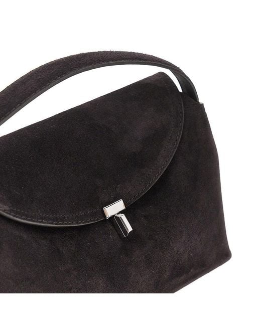 Totême Black T-Lock Suede Leather Bag