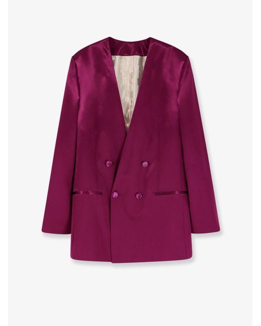 Alberta Ferretti Purple Satin Blazer