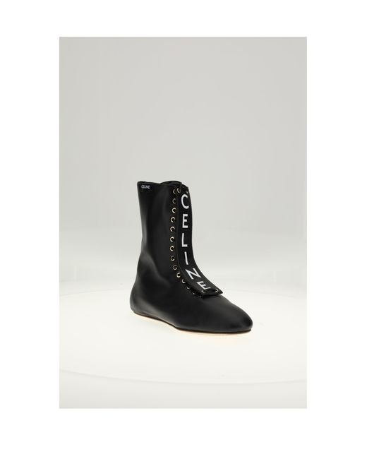 Céline White Lace-Up Boot 05