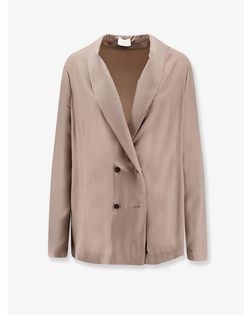 Alysi Natural Blazer Double-Breasted Silk