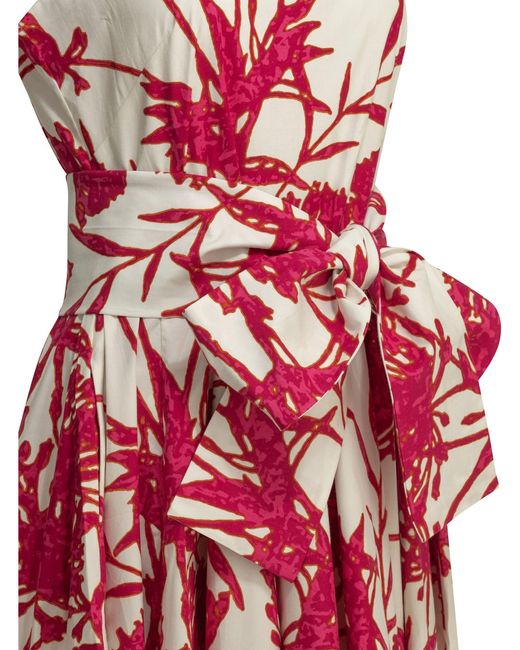 Samantha Sung Red Fuchsia Cotton Spandex Dress